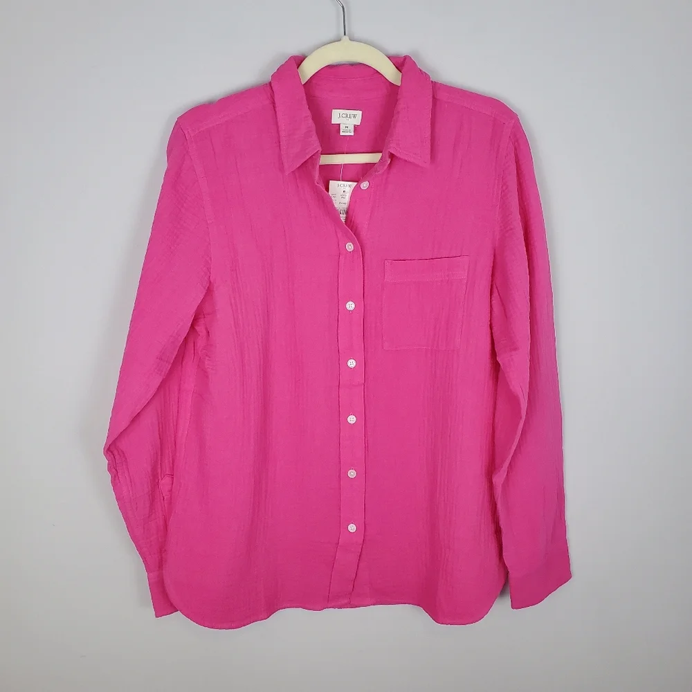 J. Crew Double-Gauze Button-up Shirt Size Medium NWT